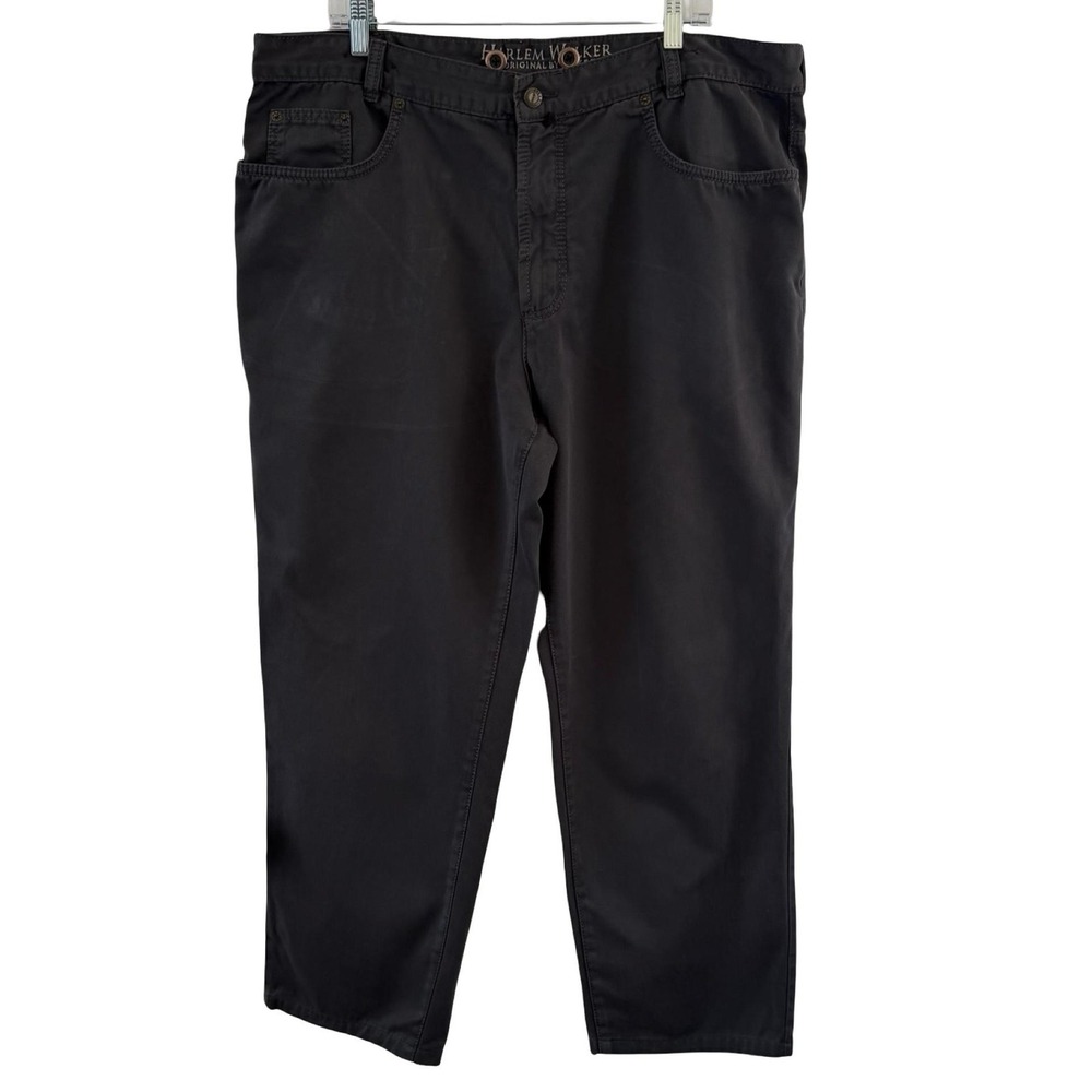 Joker Harlem Walker Jeans Mens 42x28 Gray Dark Wash Cotton Denim Logo Patch